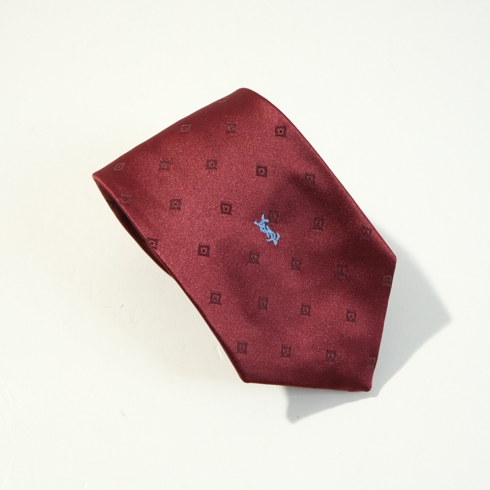 NEW Yves Saint Laurent Vintage Tie Red Geometric Silk Blend 3 1/7 x 55 1/2